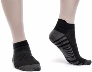 Mens Ankle Athletic Socks Running Socks for Men 6 Pack Black & Gray